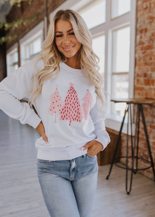 Pink Christmas Tree Sweatshirt