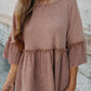 Brown Ruffled Top