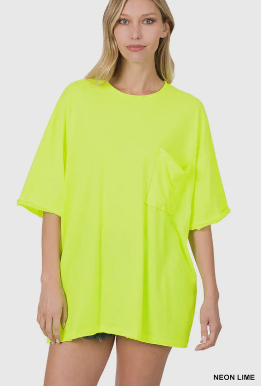 Neon Oversized Pocket Tee