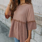 Brown Ruffled Top